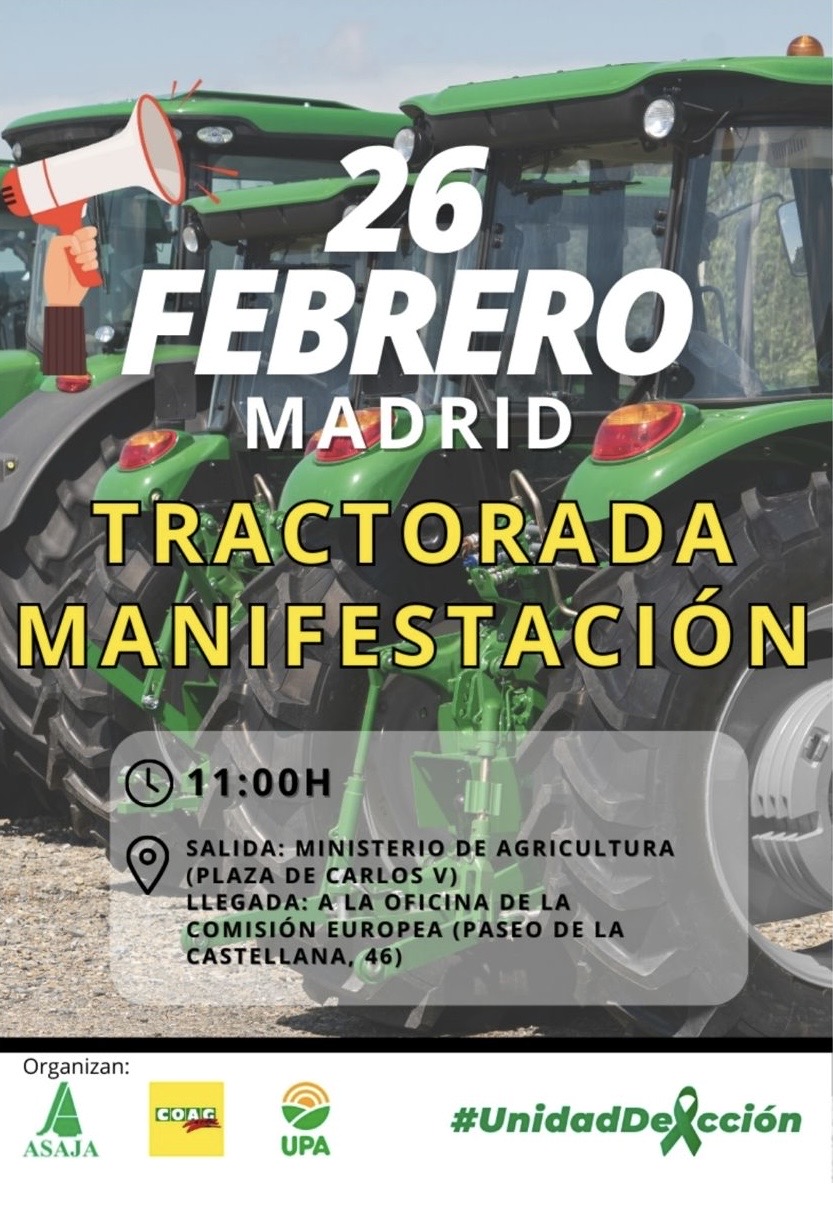 La Real Unión de Criadores de Toros de Lidia muestra su apoyo total a la tractorada-manifestación del lunes 26F en Madrid