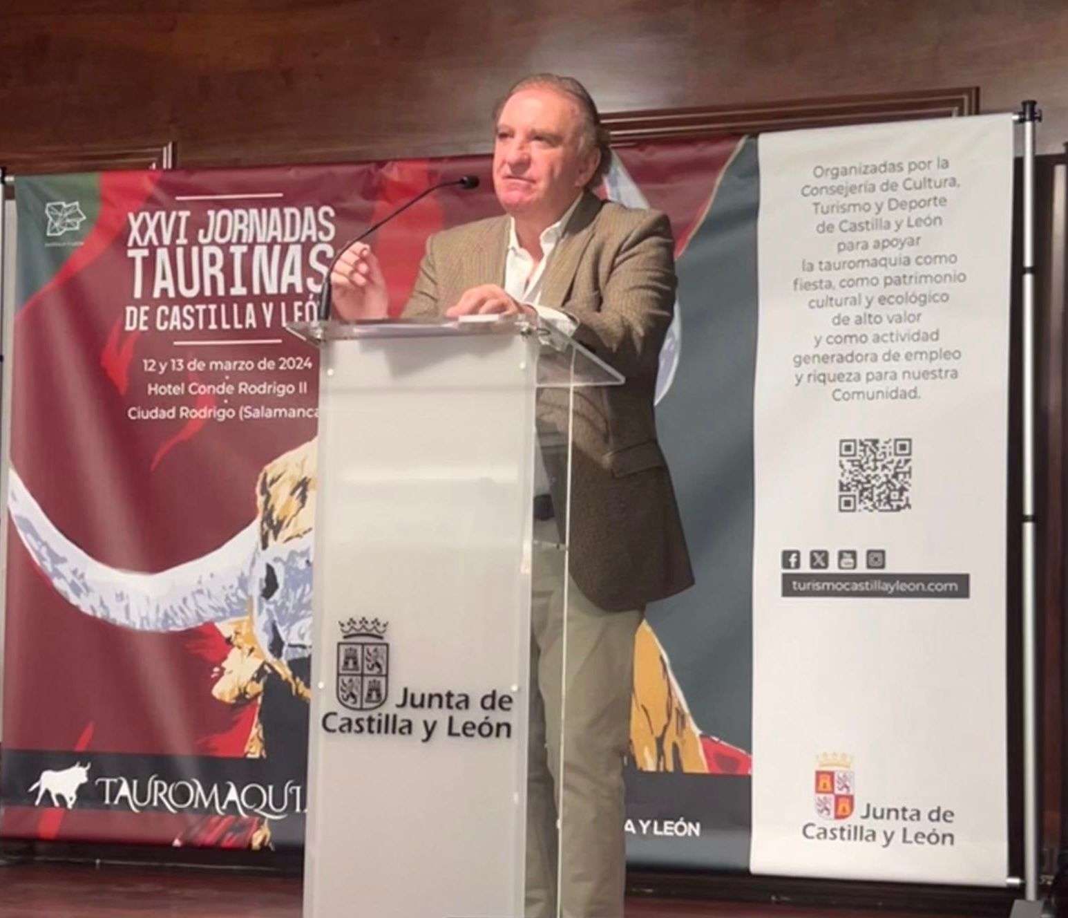 Antonio Bañuelos, presidente de la Real Unión de Criadores de Toros de Lidia, ponente en las XXVI Jornadas Taurinas de Castilla y León